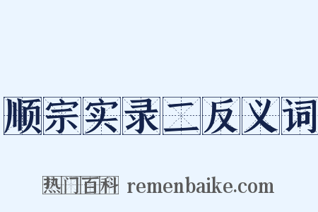 顺宗实录二反义词是什么意思的图片